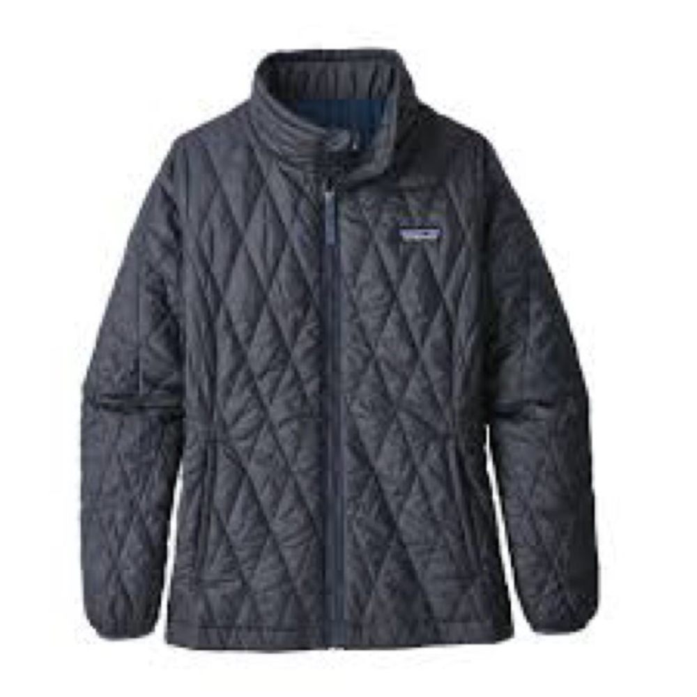 Patagonia Girls' Nano Puff Jacket - Navy Blue Size Large (12) Water Repellent